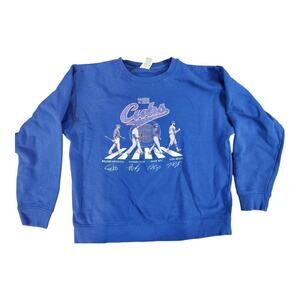 MLB Cubs Crewneck sweatshirt blue sz Large unisex delta fleece Rizzo Baez Bryant